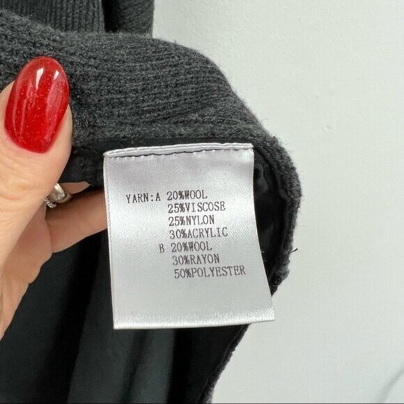 COLOUR 5 POWER sleeves long lines wool blend Sweater cardigan Lagenlook Sz F - Picture 7 of 11